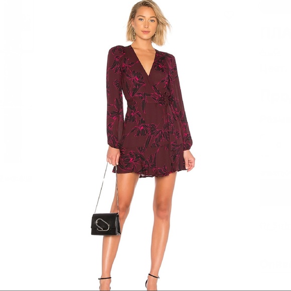 A.L.C. REVOLVE SILK FLORAL PRINT WRAP MINI DRESS - Picture 12 of 12